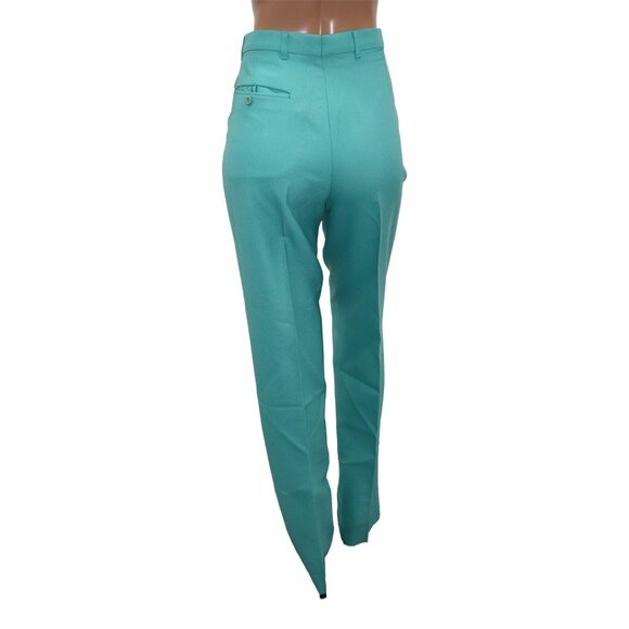 Classy Turquoise High-Waist Tailored Straight-Leg Pants S - Picture 6 of 6